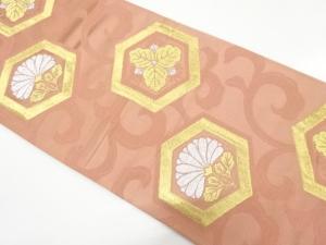 アンティーク　亀甲に花模様織り出し袋帯（材料）